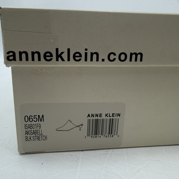 Anne Klein Akisabell Mule Heels 6.5M Black Stretch iFlex Kitten Heel NEW In Box - Picture 9 of 16